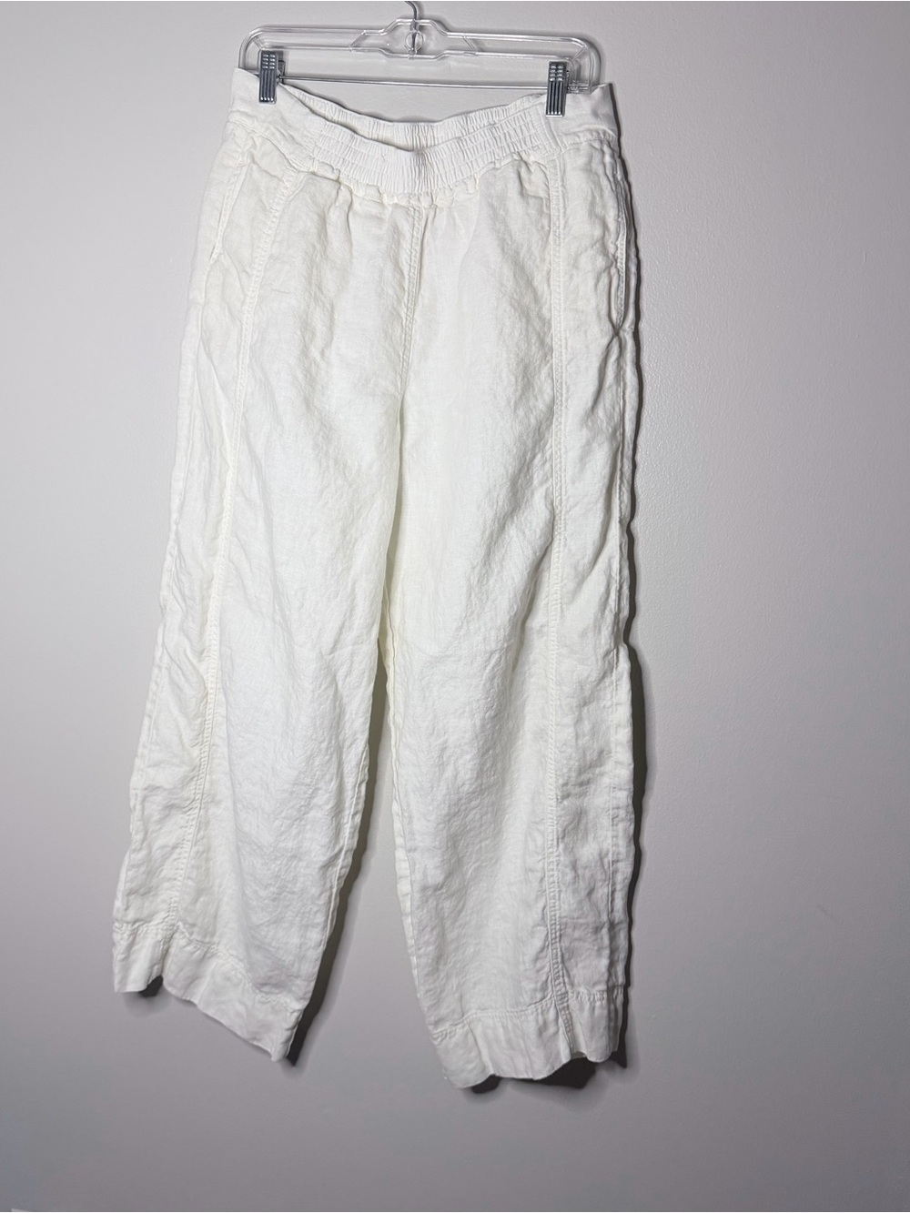Poetry Women's White Linen-Blend Pull On Chinos
